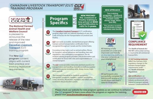 Canadian Livestock Transport (CLT) training program is up and running.