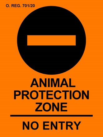 Sample Animal Protection Zone Signs